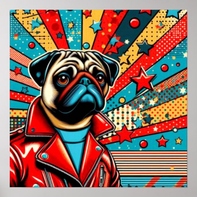 POSTER POP ART PUG 4 (Frente)