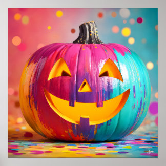 Poster Pop Art Rainbow Pumpkin