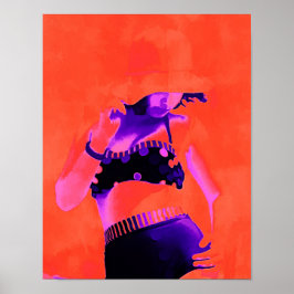 Poster Pop Art Retro Hippy Chic Boho Trabalho de arte Gir