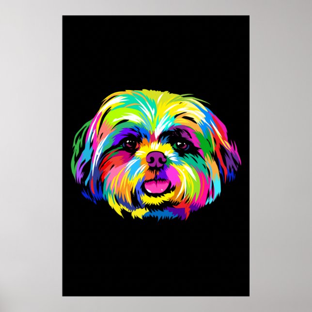 Poster Pop Art Shih Tzu Dog Lovers (Frente)