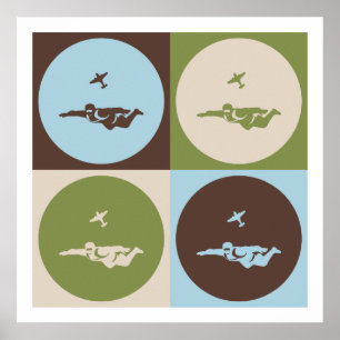 Pôster Pop Art Skydiving