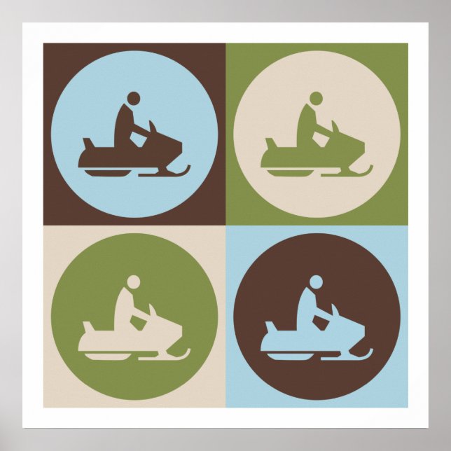 Poster Pop Art Snowmobiling (Frente)