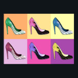 Pôster Pop Art Stiletto Pumps / Calçados / Altos Saltos<br><div class="desc">"Glorificação do Stiletto": renderização por Pop da amada bomba stiletto</div>