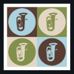 Pôster Pop Art Tuba<br><div class="desc">Pop Art Tuba. Adquira este design divertido com seu passatempo,  ocupação ou obsessão em t-shirts,  adesivos e muito mais. Eles também fazem presentes de excelente!</div>