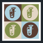 Pôster Pop Art Tuba<br><div class="desc">Pop Art Tuba. Adquira este design divertido com seu passatempo,  ocupação ou obsessão em t-shirts,  adesivos e muito mais. Eles também fazem presentes de excelente!</div>