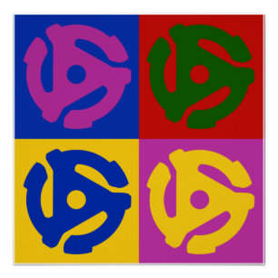 Pôster Pop Art Vinil Record 45 RPM Audiophile