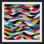 Pôster Pop Art Wave<br><div class="desc">Este design de onda de cores brilhantes apresenta um toque de Pop com um padrão de onda divertido.</div>