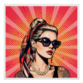 Pôster Pop Art Woman – Retro Chic