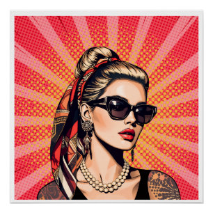 Pôster Pop Art Woman – Retro Chic
