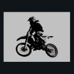 Poster Pop-Arte-Motocross Cinza<br><div class="desc">Esporte Pensado Digitalmente em Arte Editada - Impressão de Poster de Motocross - Arte de Pop Universitária - Imagens de Computador - A única maneira de fazer trabalho excelente é amar o que você faz.</div>