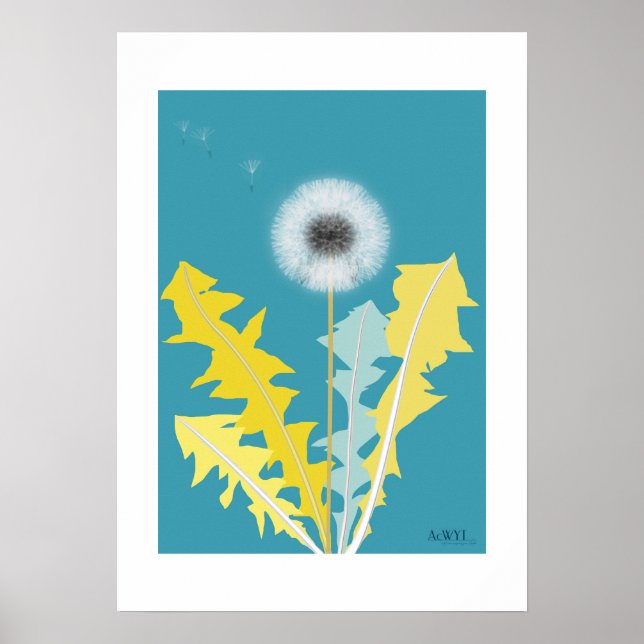 Poster POP Botanical Art - Dandelion (Frente)