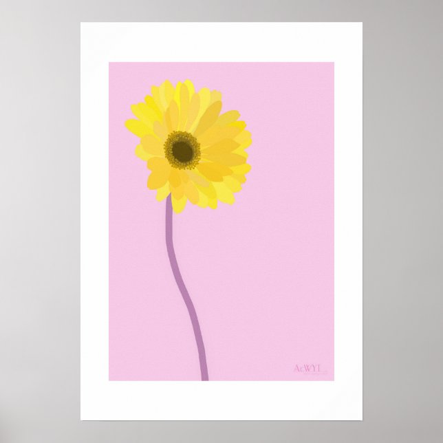 Poster POP Botanical Art - Gerbera (Frente)