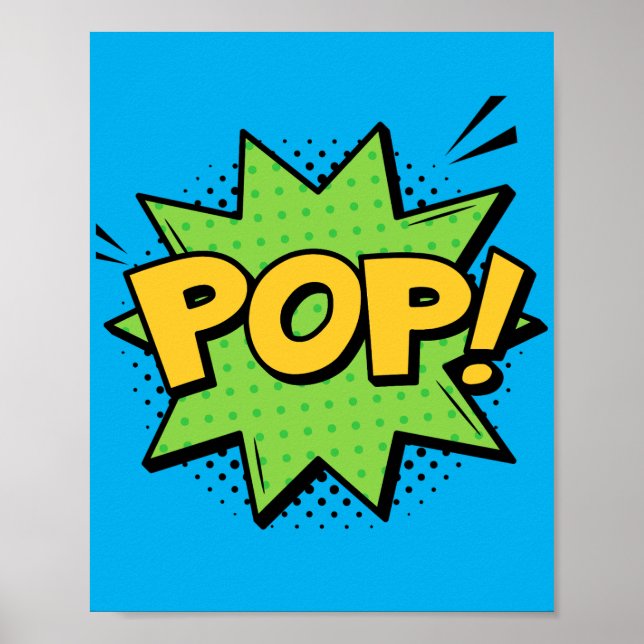 Poster Pop! Burst Comic de Pop de Arte Vibrante (Frente)