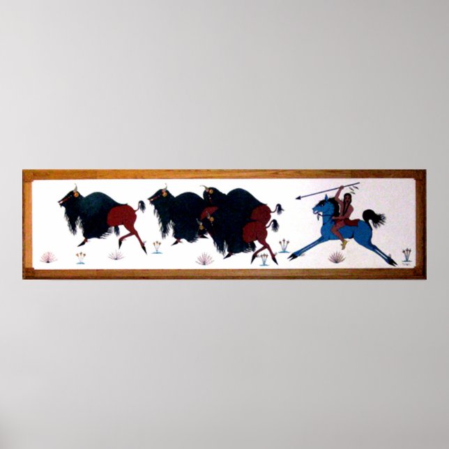 Pôster Pop Charlee Buffalo Hunting Mural (Frente)