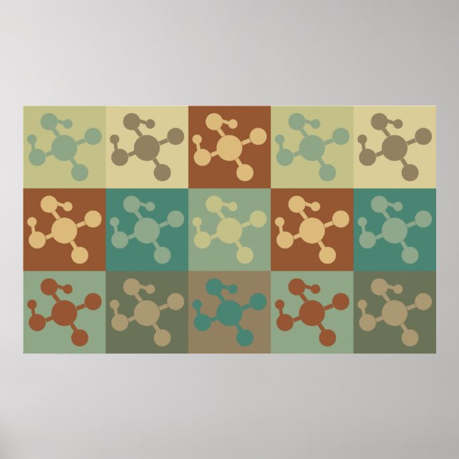 Pôster Pop de Arte Biológica Molecular (Frente)