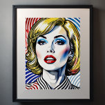 Poster Pop de Arte da Mulher Loura<br><div class="desc">Pop de Arte Loura A proporção é 3:4. Ele foi projetado para ser impresso como 24"x32"</div>
