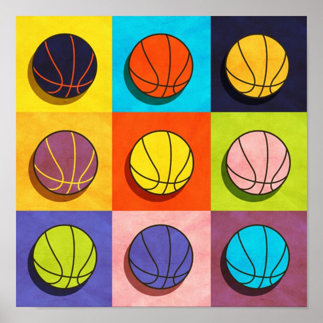 Poster Pop de arte de basquetebol (Frente)