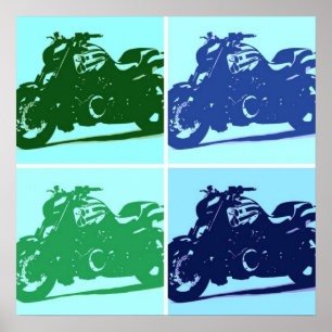 Pôster Pop de arte de motocicleta