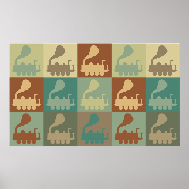Pôster Pop de arte do comboio (Frente)