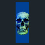 Poster Pop de Arte do Crânio Azul<br><div class="desc">Esqueleto de Arte Fantasia - Tons Azuis e Roxos Pesados de Metal Punk Rock College Pop</div>