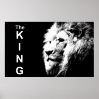 Pop de Arte Moderna do Leão Negro e Branco