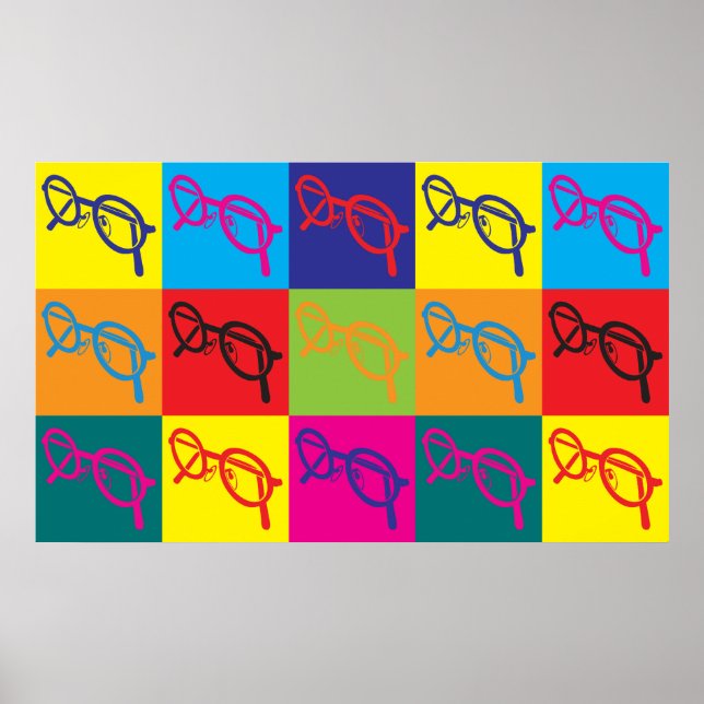 Pôster Pop de arte óptica (Frente)