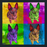 Poster Pop de Arte para Cães Australianos<br><div class="desc">Pop de Arte de Cão Australiano,  estilo colorido e vibrante,  para amantes de cães de verdade.</div>