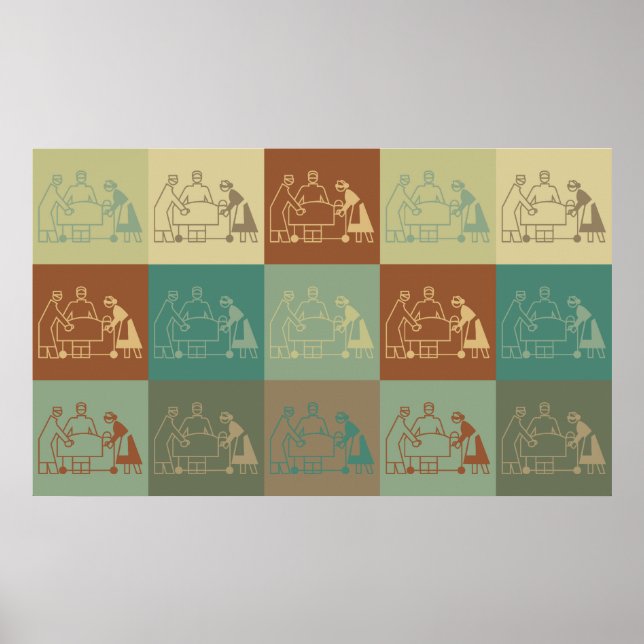 Pôster Pop de Arte para Cirurgia (Frente)