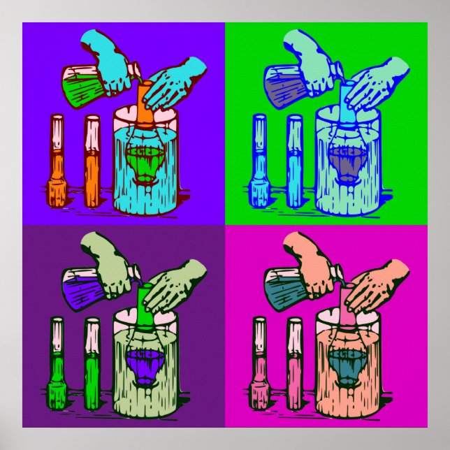 Poster Pop de Arte por Substituição de Química (Frente)