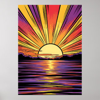 Poster Pop de arte sunset
