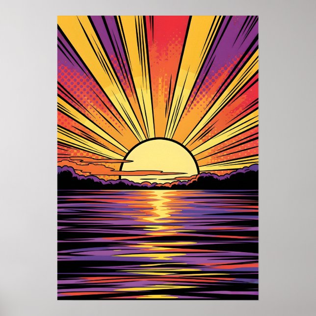 Poster Pop de arte sunset (Frente)