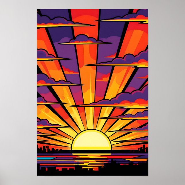 Poster Pop de Arte Sunset (Frente)
