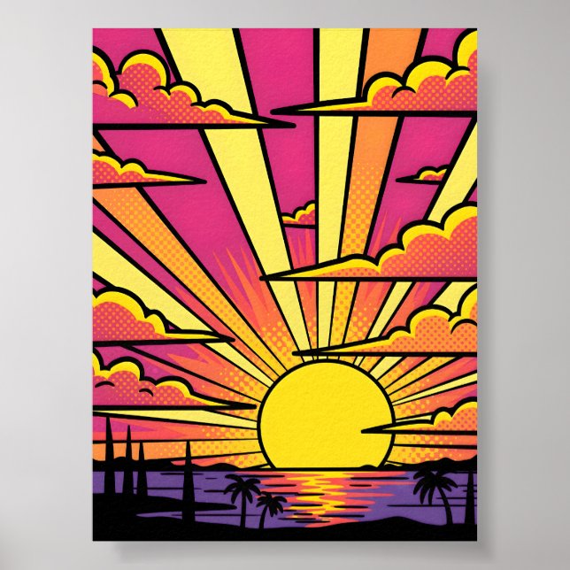 Poster Pop de Arte Sunset (Frente)
