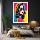 Pôster Pop de Arte Vibrante - Poster de Decoração de Pare<br><div class="desc">Brilhe seu espaço com este pop de arte brilhante, ousado e colorido, gerado por IA, que apresenta uma na moda em matizes vibrantes que lembra o icônico movimento de pop de arte dos anos 60. O trabalho de arte irradia com cores elétricas — pinks, amarelos, blues e verdes — capturando...</div>