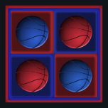 Poster Pop de basquetebol<br><div class="desc">Impressão de arte Pop de basquete em azul e vermelho reais. Dimensioná-lo para cima ou para baixo do menor até o colossal tamanho. Gráficos de alta resolução.</div>