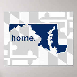 Poster Pop de cor do Sinalizador/Estado de Maryland - azu