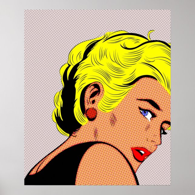 Poster pop de de Arte Vintage Garota pop (Frente)