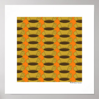 Poster Pop de de Copas de Café Retroativo