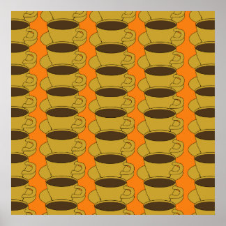 Poster Pop de de Copas de Café Retroativo