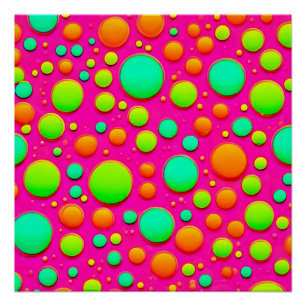 Pôster Pop de Design de cor da bolha vibrante