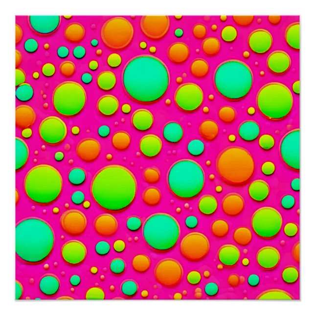 Pôster Pop de Design de cor da bolha vibrante (Frente)