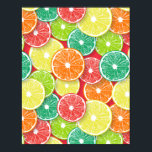 Poster Pop de fatias de fruta Citrus art 2<br><div class="desc">Padrão vetorial desenhado à mão com várias fatias de fruta de citrinos</div>