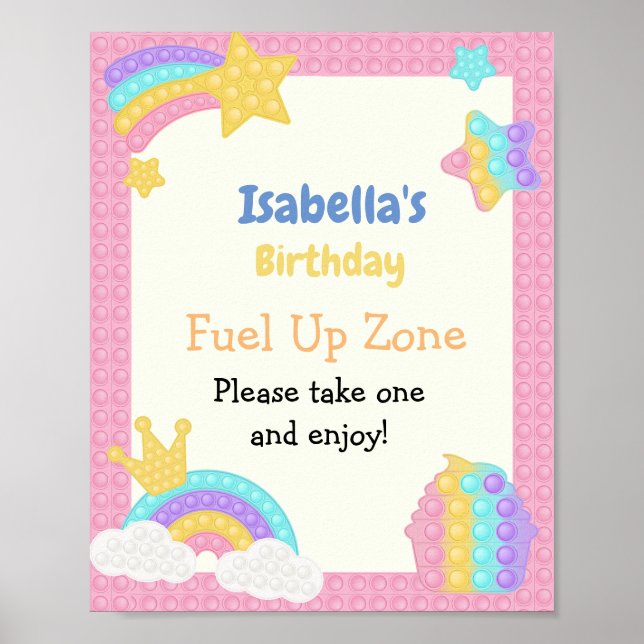 Poster Pop de Garota, Fidget Birthday (Frente)