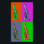 Pôster Pop de microscópio<br><div class="desc">À medida que o nosso conhecimento se constrói sobre o universo,  descobrimos que nada é impossível. Na String Theory,  o humor e o conhecimento são abundantes em nossa diversa seleção de roupa e lembre-se de que 99% dos itens oferecidos em minha galeria podem ser personalizados para seu gosto!</div>