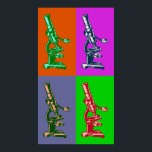 Pôster Pop de microscópio<br><div class="desc">À medida que o nosso conhecimento se constrói sobre o universo,  descobrimos que nada é impossível. Na String Theory,  o humor e o conhecimento são abundantes em nossa diversa seleção de roupa e lembre-se de que 99% dos itens oferecidos em minha galeria podem ser personalizados para seu gosto!</div>