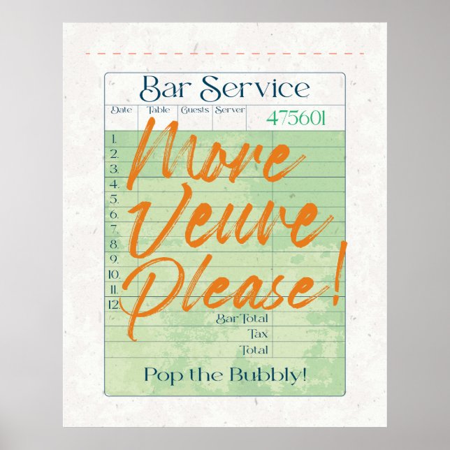 Poster Pop do Champagne de Recebimento de Verificação de  (Frente)