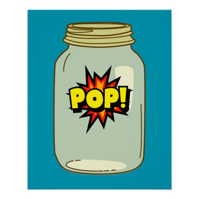 Pôster Pop! em um Jar - Design de arte em quadrinhos (Frente)
