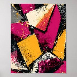 Poster Pop Gráfico Moderno: Fragmentação Abstrata