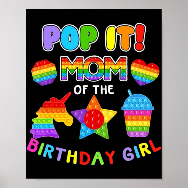 Poster Pop Mãe Da Família De Crianças De Aniversário (Frente)