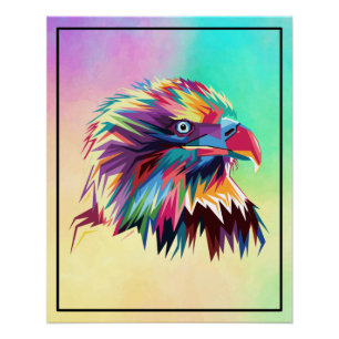 Pôster Pop Prismático Geométrico Bald Head Art-43435
